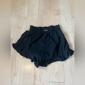 Oh La La black athletic/dance shorts with ruffles, 9-14, small